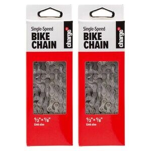 Charge Chrome Bike Chains 1/2 x 1/8 High Strength BMX/Single Speed 112 Links TWO